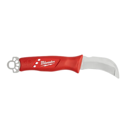 Cuchillo curvo con punta roma para instalaciones eléctricas de alta tensión con anillo 3 en 1 STICKWORK™