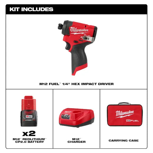 Kit de destornillador de impacto hexagonal M12 FUEL™ de 1/4" 3453-22