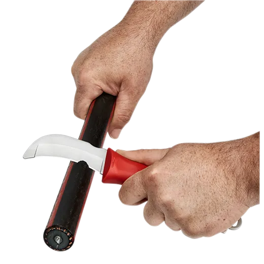Cuchillo curvo con punta roma para instalaciones eléctricas de alta tensión con anillo 3 en 1 STICKWORK™