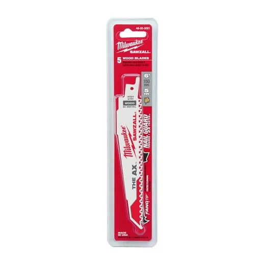 Hoja The Ax™ Sawzall® de 9" y 5 TPI (paquete de 5 unidades)