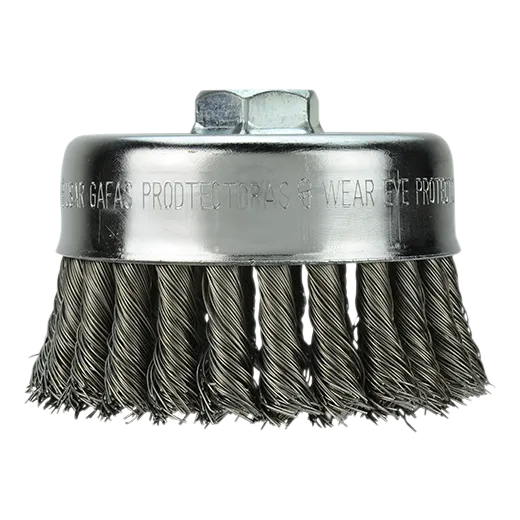 Cepillo de alambre tipo copa corrugado de 6" - Acero al carbono