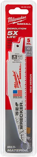 Hoja SAWZALL® para múltiples materiales WRECKER™ de 9" y 7/11 TPI, A GRANEL - 25 unidades