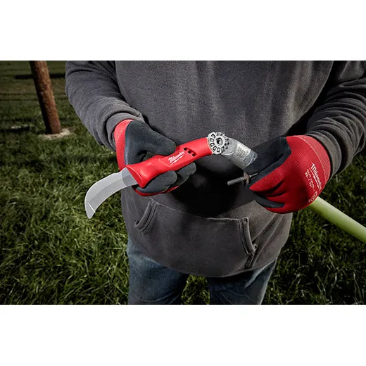 Cuchillo curvo con punta roma para instalaciones eléctricas de alta tensión con anillo 3 en 1 STICKWORK™