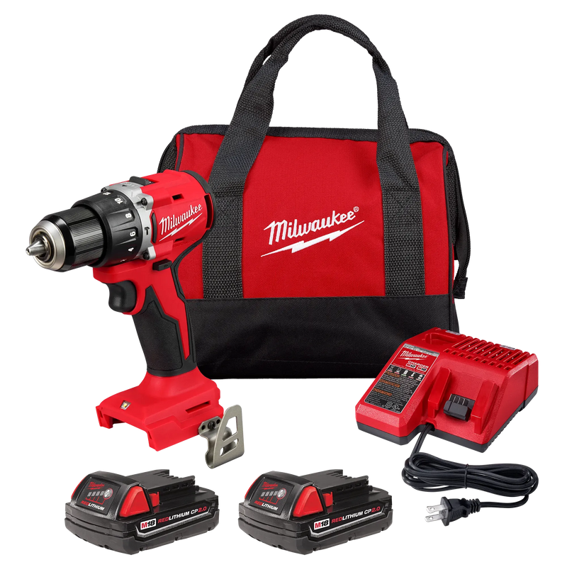 Kit de taladro percutor/destornillador compacto sin escobillas M18™ de 1/2" 3602-22CT