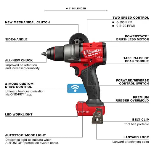 Taladro/destornillador M18 FUEL™ de ½” con ONE-KEY™ 2905-20