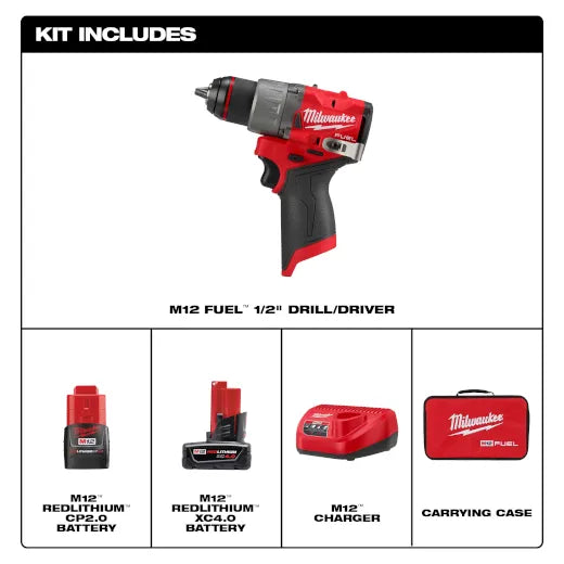 Kit de taladro/destornillador M12 FUEL™ de 1/2" 3403-22