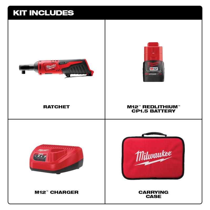 Kit de trinquete inalámbrico de iones de litio de 3/8" M12™ 2457-21