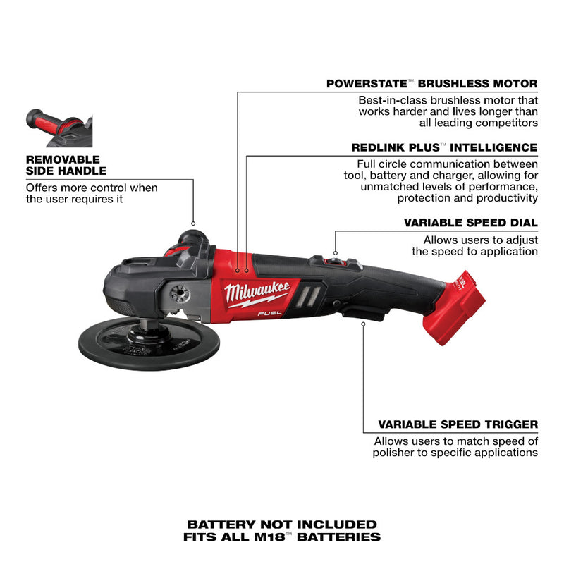 Pulidora de velocidad variable M18 FUEL™ de 7” 2738-20