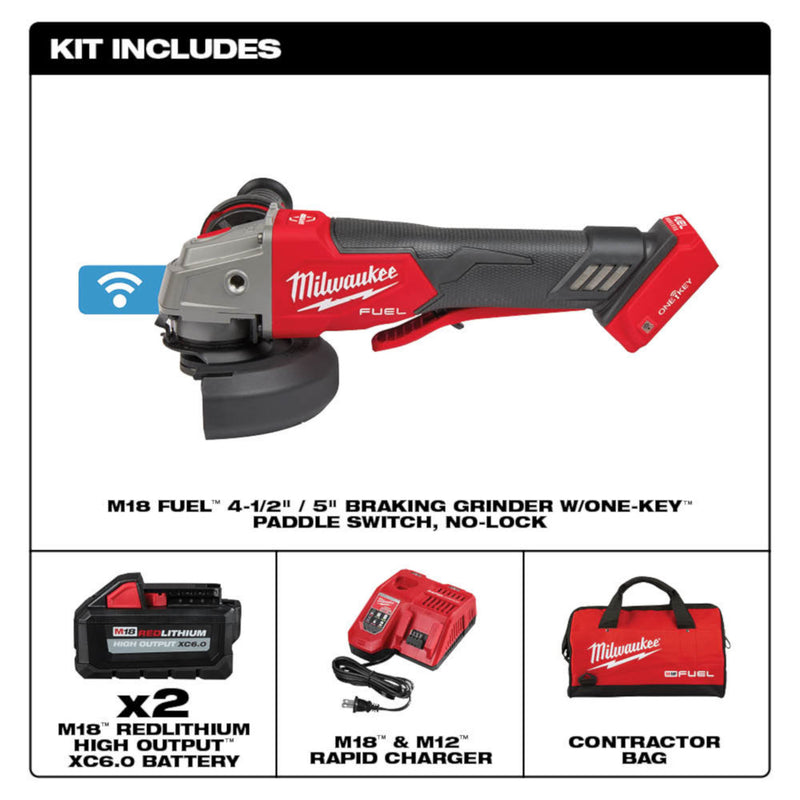 Amoladora con freno M18 FUEL™ de 4-1/2"/5" con interruptor de paleta ONE-KEY™ 2882-22