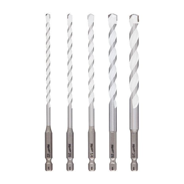 Juego de 5 piezas de brocas de carburo para múltiples materiales SHOCKWAVE 48-20-8898