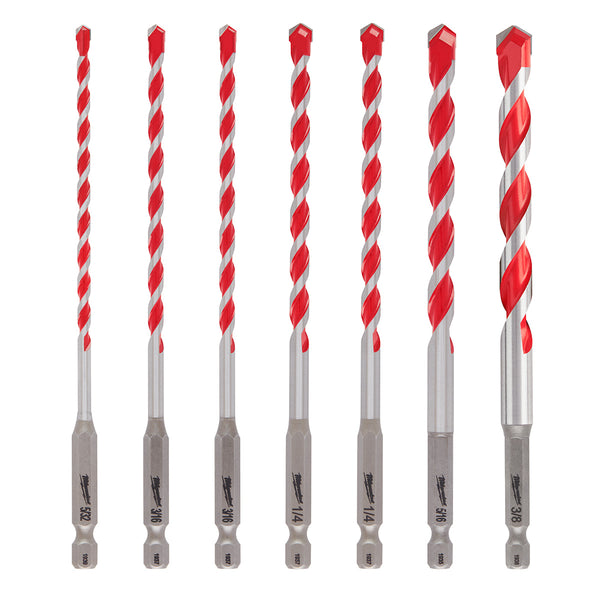 7 piezas Juego de brocas para martillo de carburo SHOCKWAVE™ 48-20-9052
