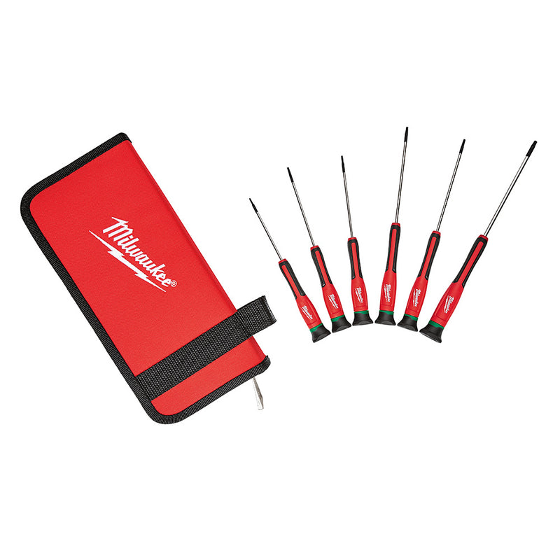 Juego de destornilladores de precisión TORX® de 6 piezas con estuche 48-22-2610