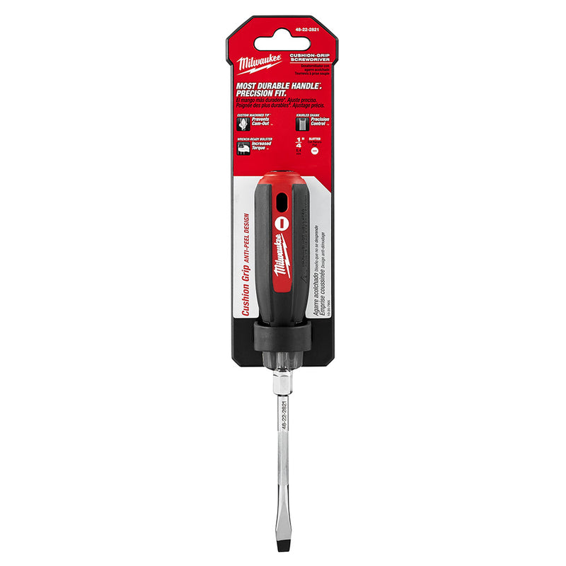 Destornillador con empuñadura acojinada de 1/4" ranurado - 4" 48-22-2821
