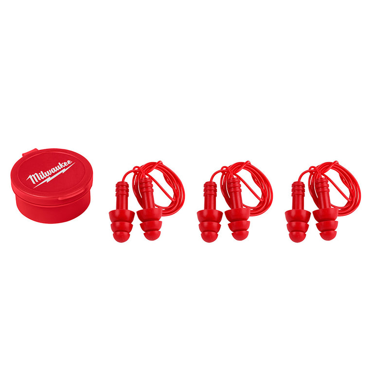 3PK Tapones auditivos reutilizables con cable 48-73-3151